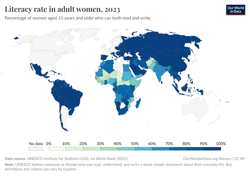 A thumbnail of the "Literacy rate in adult women" chart