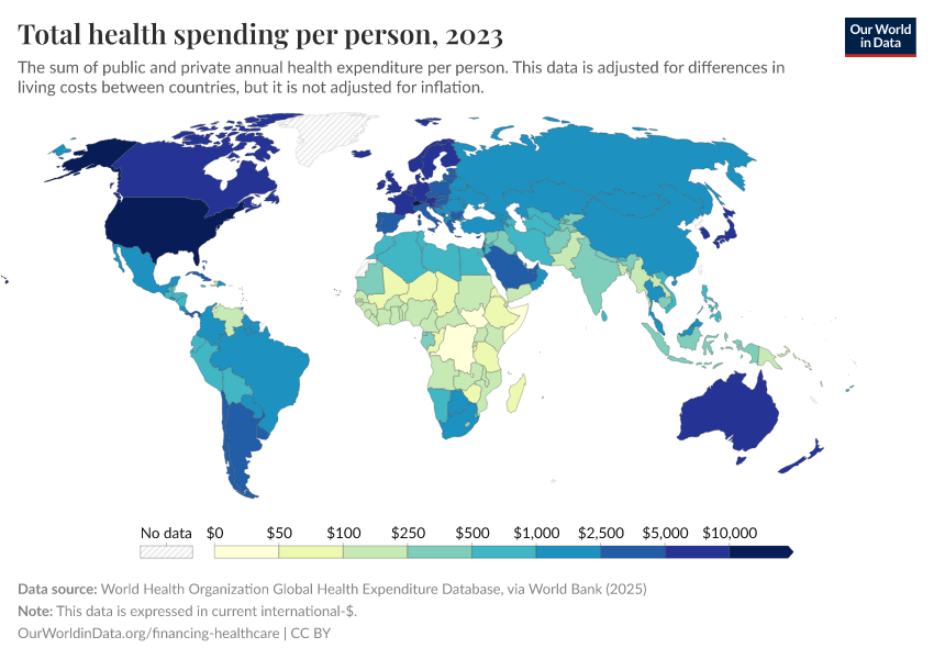 A thumbnail of the "Total health spending per person" chart