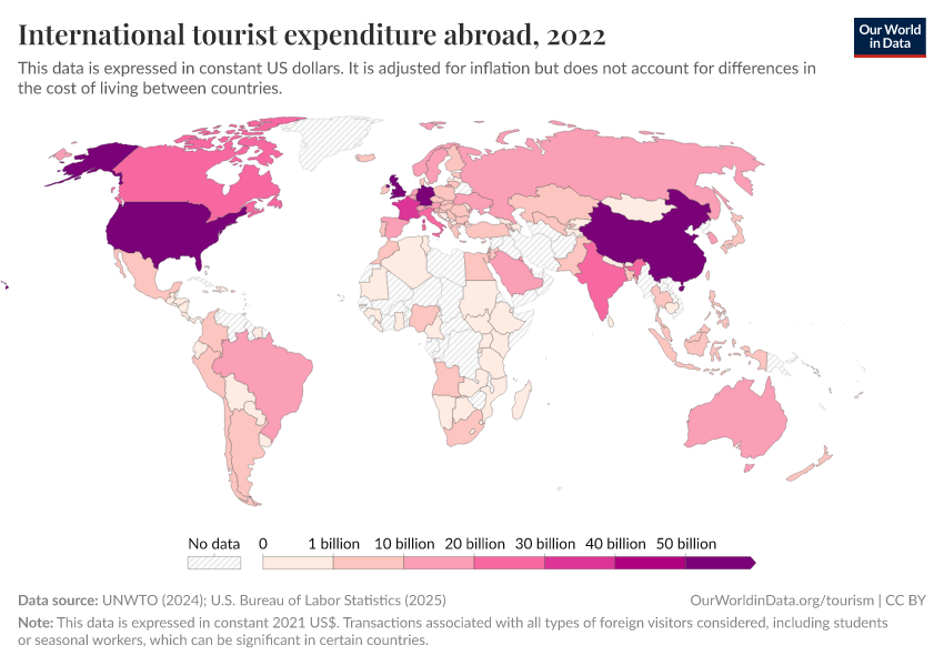 A thumbnail of the "International tourist expenditure abroad" chart