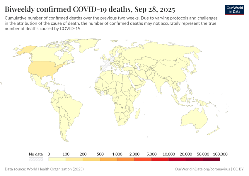 A thumbnail of the "Biweekly confirmed COVID-19 deaths" chart