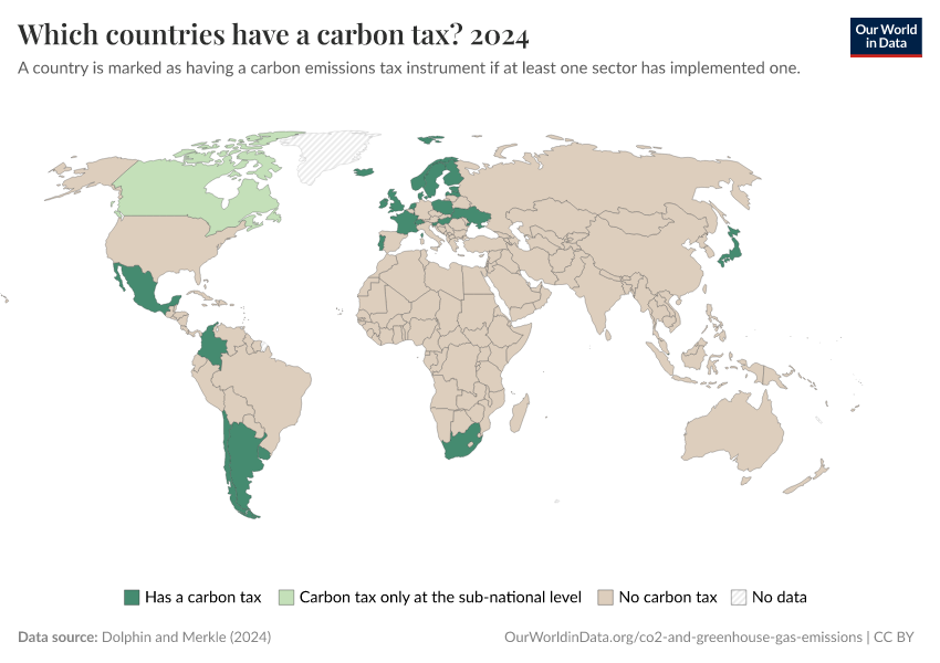 A thumbnail of the "Which countries have a carbon tax?" chart