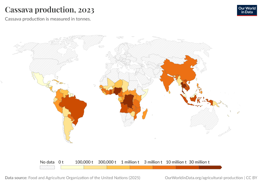 A thumbnail of the "Cassava production" chart