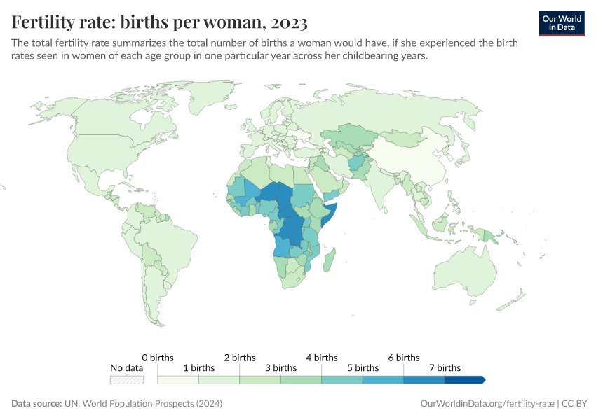 A thumbnail of the "Fertility rate: births per woman" chart