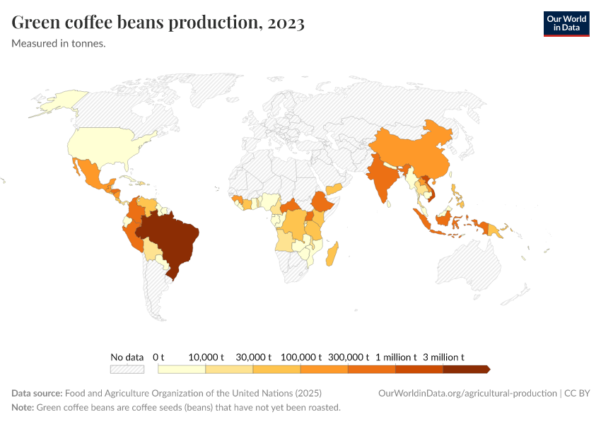 A thumbnail of the "Green coffee beans production" chart