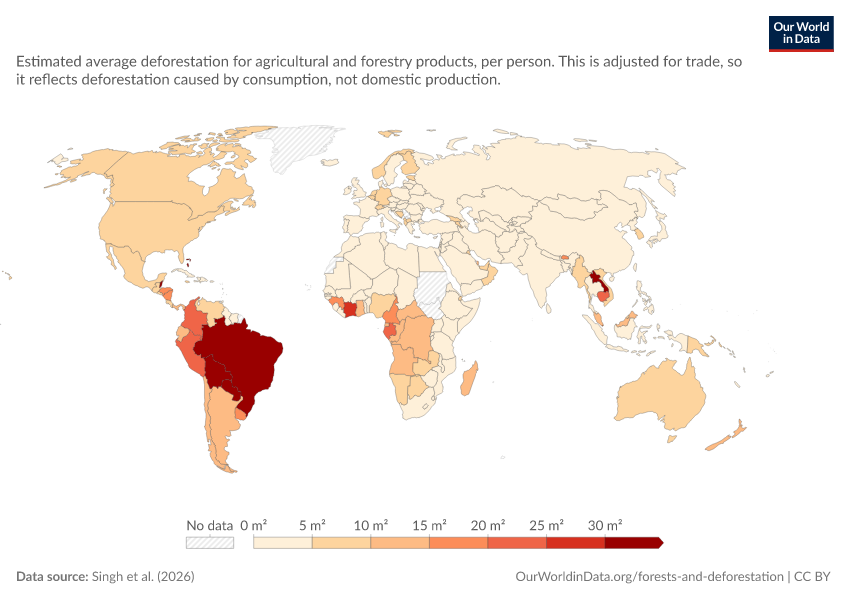 A thumbnail of the "Consumption-based deforestation per person" chart