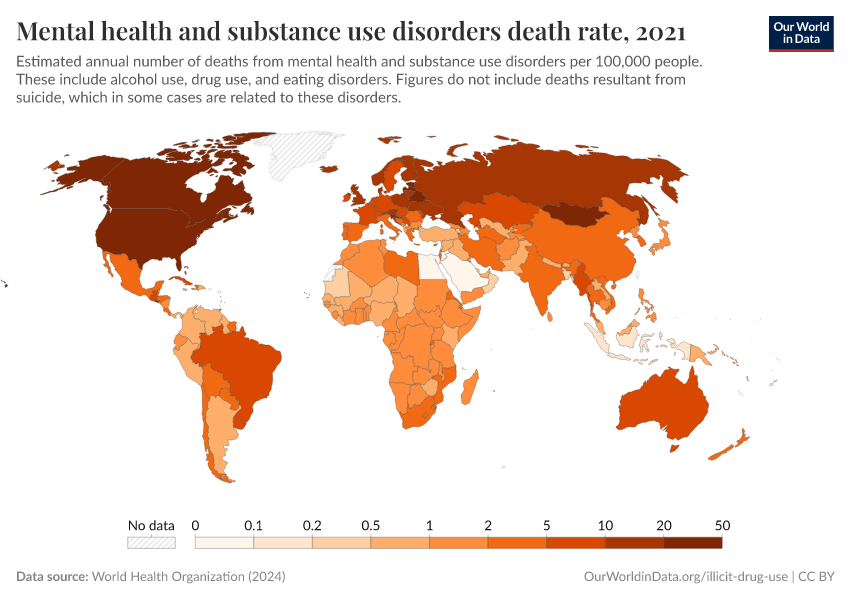 A thumbnail of the "Mental health and substance use disorders death rate" chart