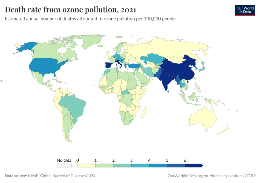 A thumbnail of the "Death rate from ozone pollution" chart