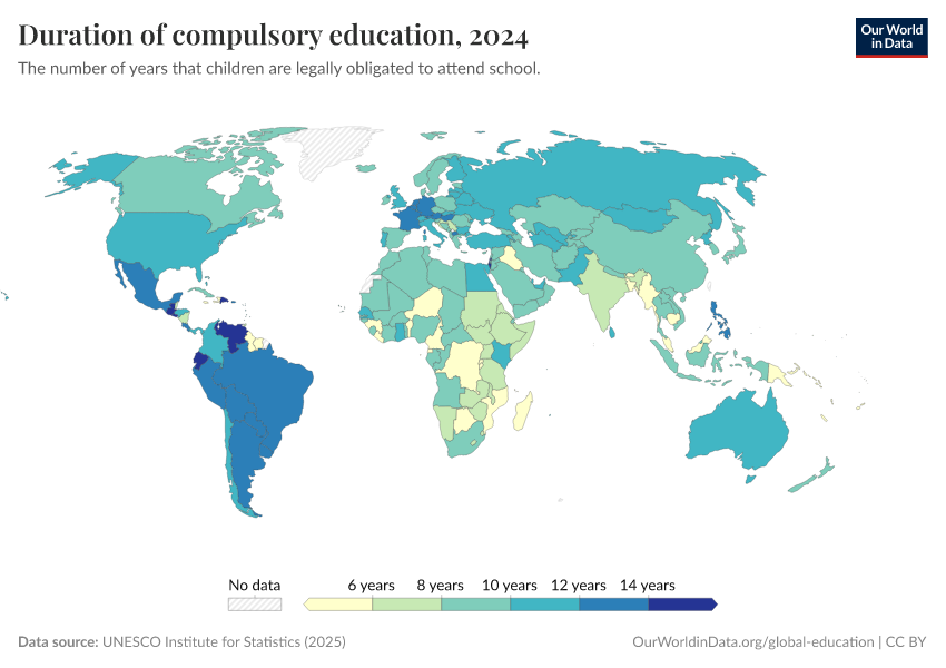 A thumbnail of the "Duration of compulsory education" chart