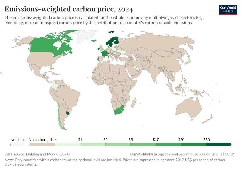 A thumbnail of the "Emissions-weighted carbon price" chart