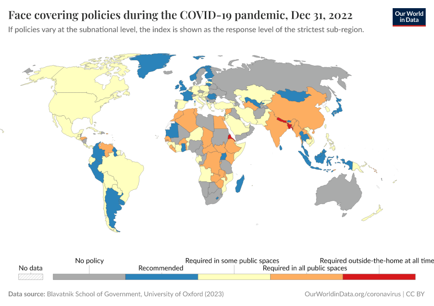 A thumbnail of the "Face covering policies during the COVID-19 pandemic" chart