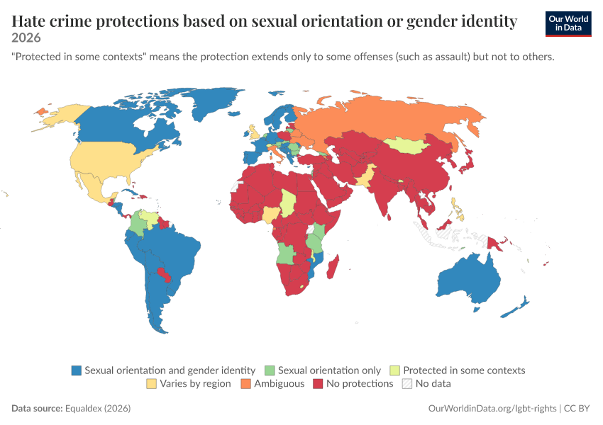 A thumbnail of the "Hate crime protections based on sexual orientation or gender identity" chart