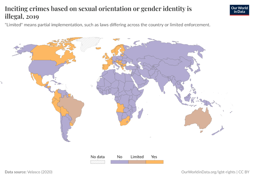 A thumbnail of the "Inciting crimes based on sexual orientation or gender identity is illegal" chart