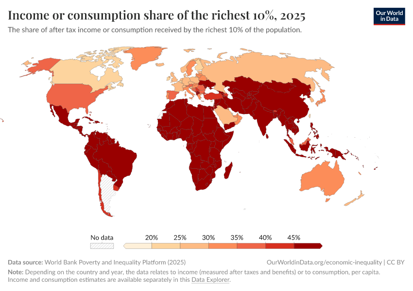 A thumbnail of the "Income or consumption share of the richest 10%" chart