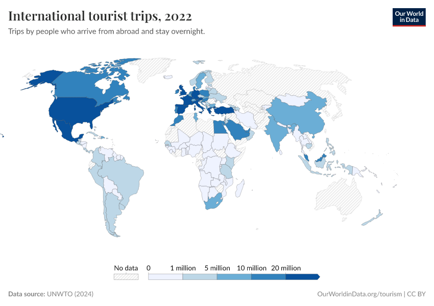 A thumbnail of the "International tourist trips" chart