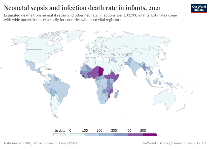 A thumbnail of the "Neonatal sepsis and infection death rate in infants" chart