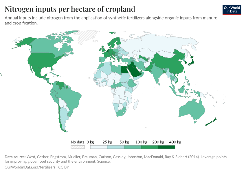 A thumbnail of the "Nitrogen inputs per hectare of cropland" chart