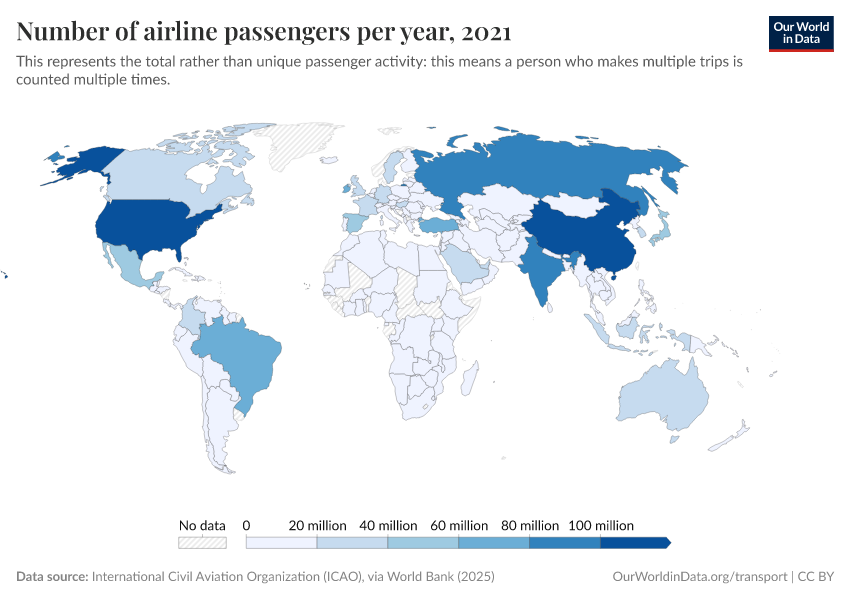 A thumbnail of the "Number of airline passengers per year" chart
