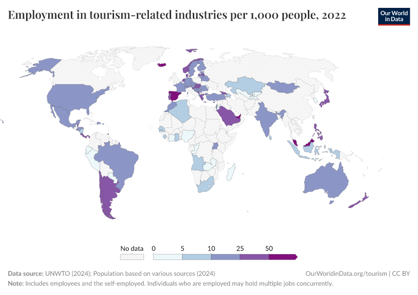 A thumbnail of the "Employment in tourism-related industries per 1,000 people" chart