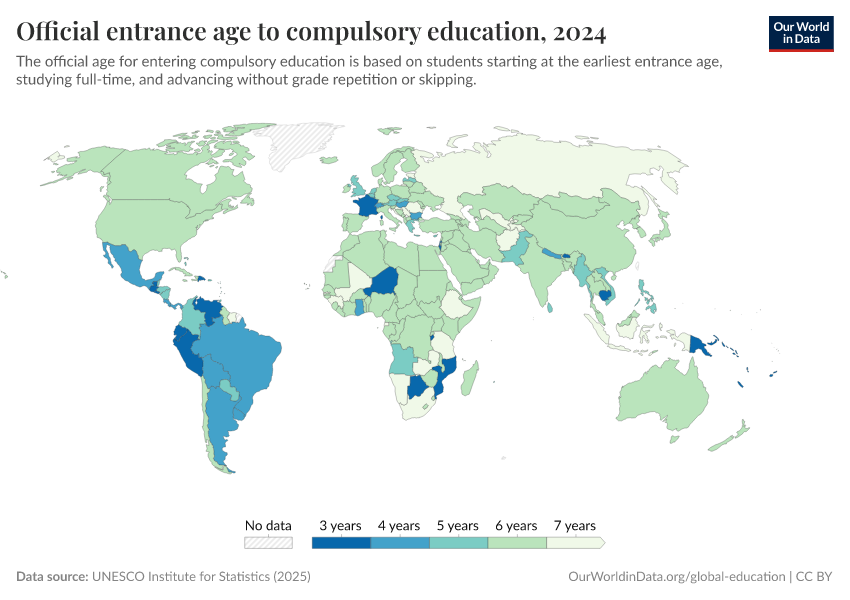 A thumbnail of the "Official entrance age to compulsory education" chart
