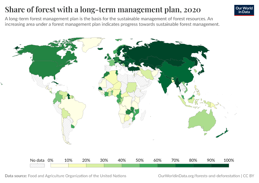 A thumbnail of the "Share of forest with a long-term management plan" chart