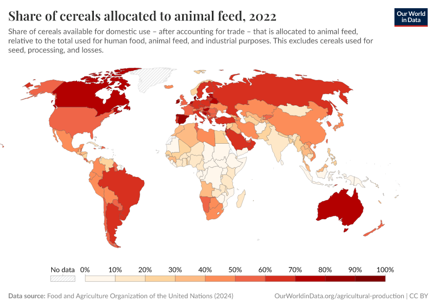 A thumbnail of the "Share of cereals allocated to animal feed" chart