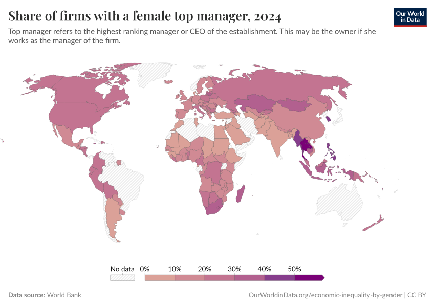 A thumbnail of the "Share of firms with a female top manager" chart