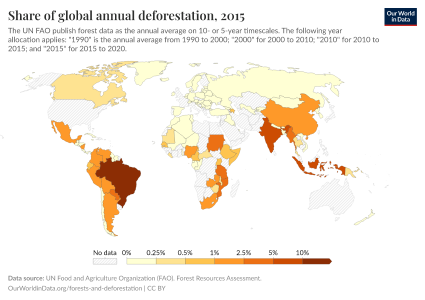 A thumbnail of the "Share of global annual deforestation" chart