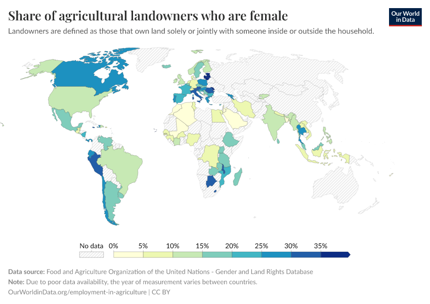 A thumbnail of the "Share of agricultural landowners who are female" chart