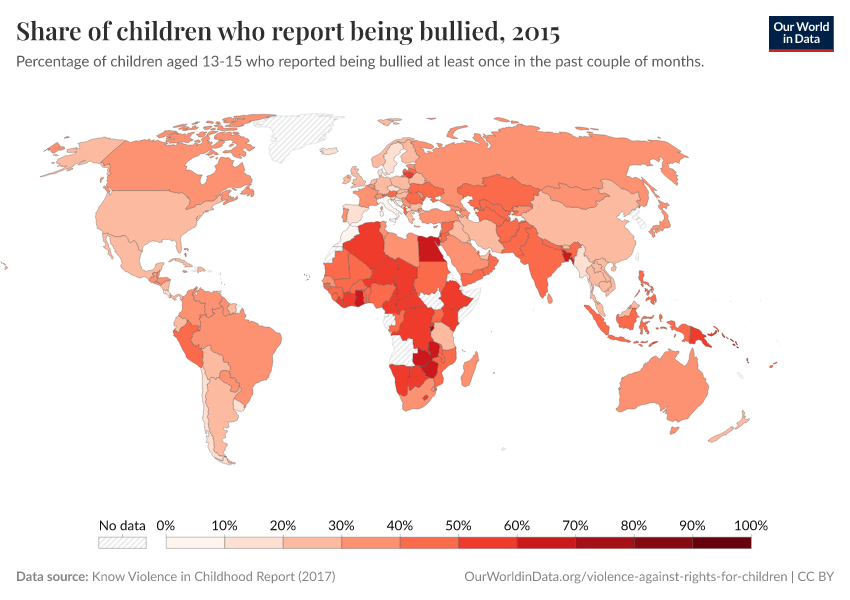 A thumbnail of the "Share of children who report being bullied" chart