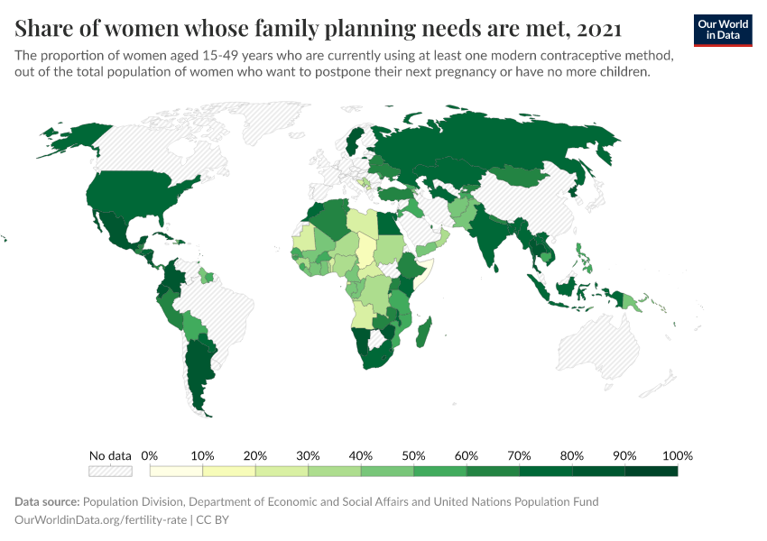 A thumbnail of the "Share of women whose family planning needs are met" chart