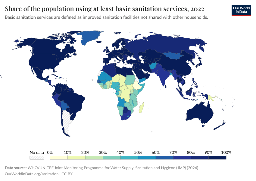 A thumbnail of the "Share of the population using at least basic sanitation services" chart
