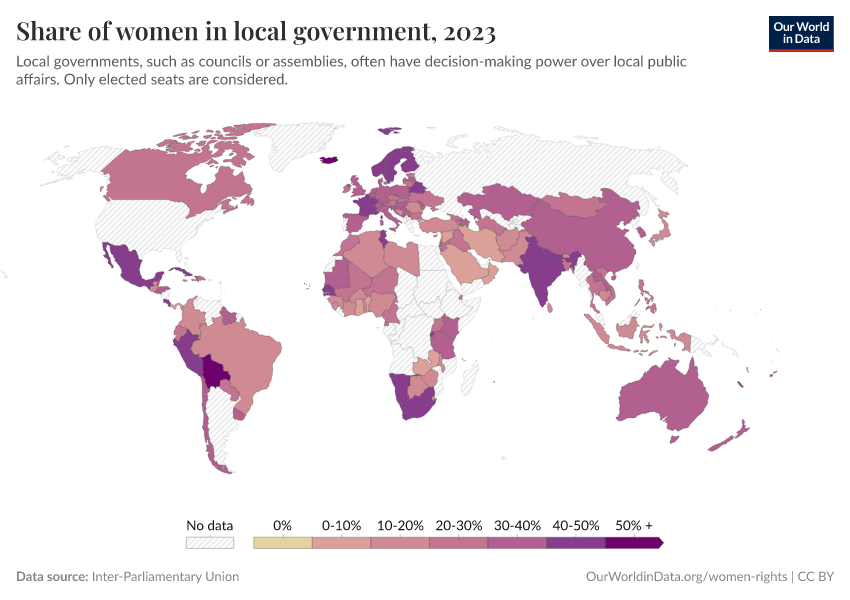 A thumbnail of the "Share of women in local government" chart
