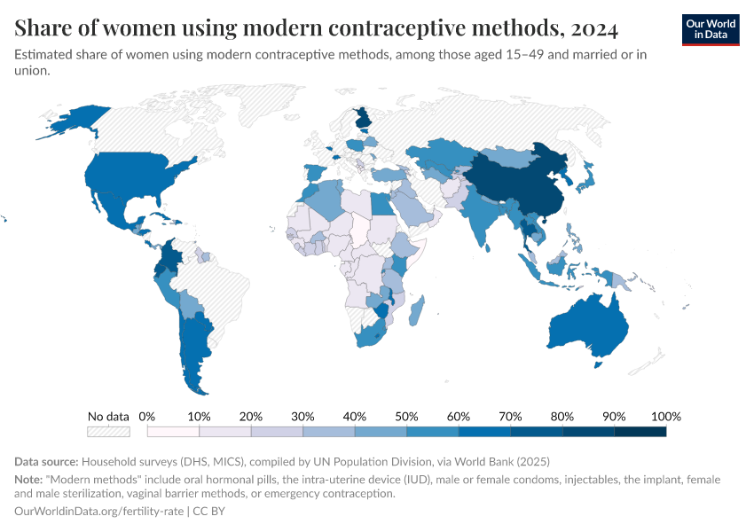 A thumbnail of the "Share of women using modern contraceptive methods" chart
