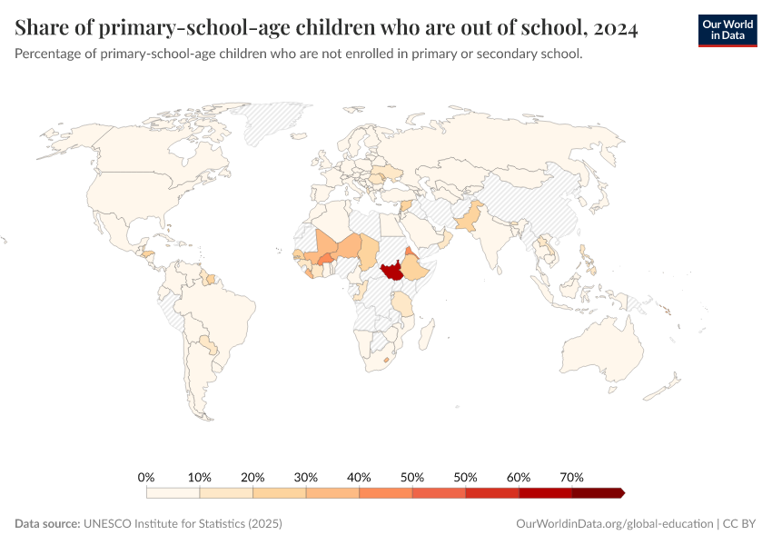 A thumbnail of the "Share of primary-school-age children who are out of school" chart