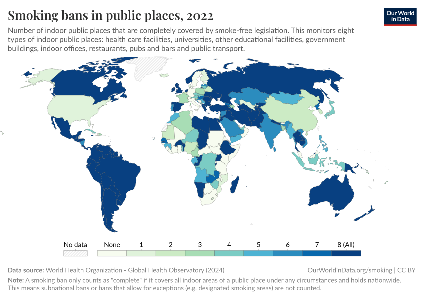 A thumbnail of the "Smoking bans in public places" chart