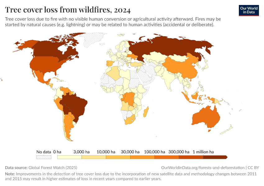 A thumbnail of the "Tree cover loss from wildfires" chart