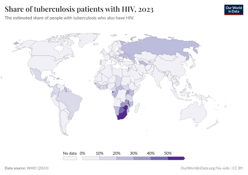 A thumbnail of the "Share of tuberculosis patients with HIV" chart