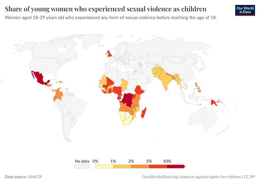 A thumbnail of the "Share of young women who experienced sexual violence as children" chart